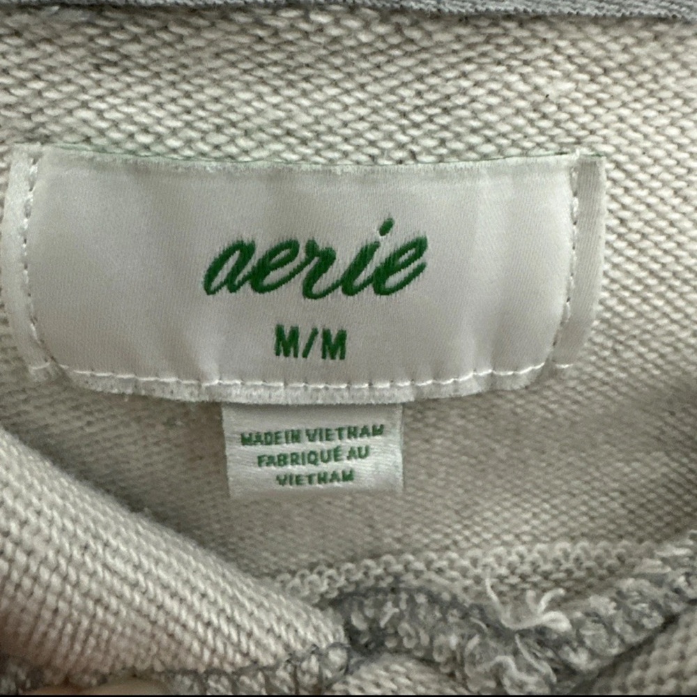 Aerie pullover hoodie Size M oversized cropped French Terry Beach Weekend - Picture 3 of 7